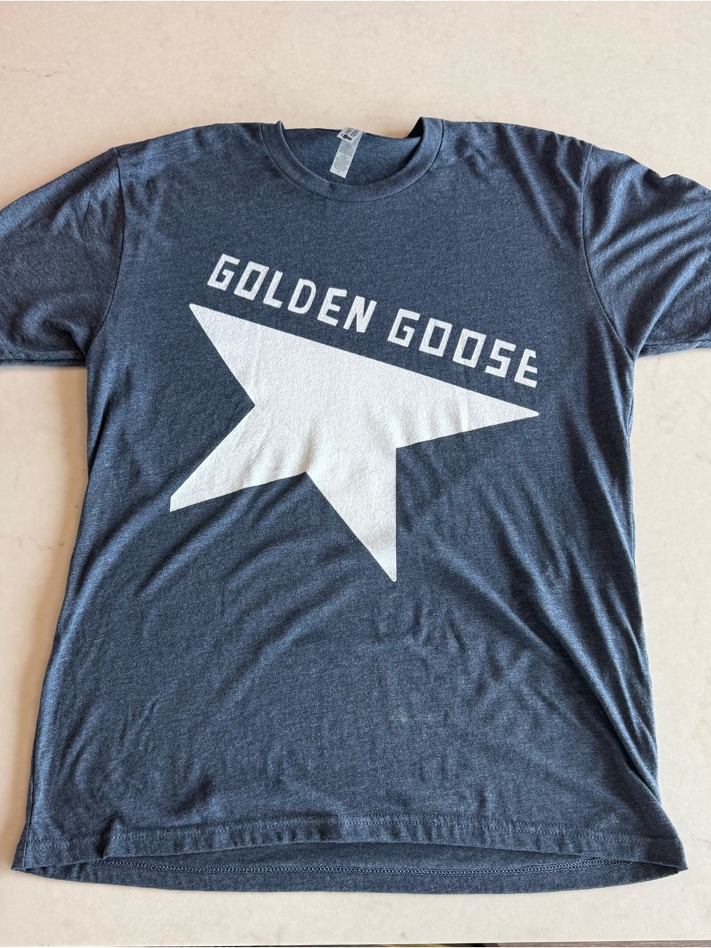 Men's Large Heathered Navy t-shirt with Golden Goose Star!  Brand NEW